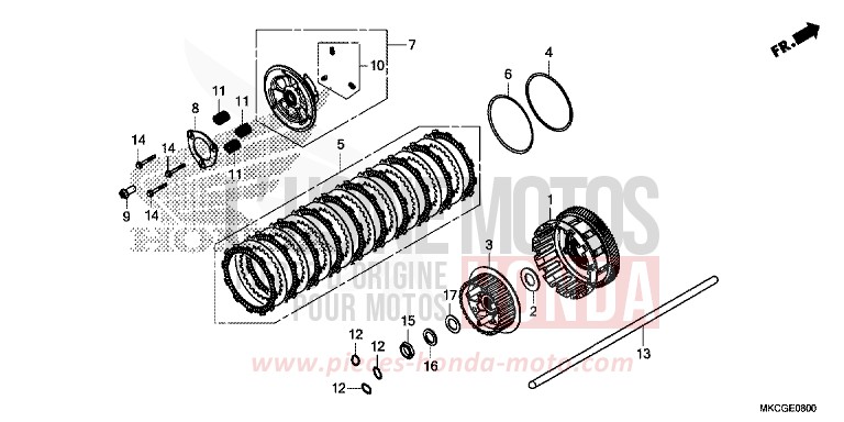 CLUTCH for Gold Wing CANDY ARDENT RED (R367) from 2020
